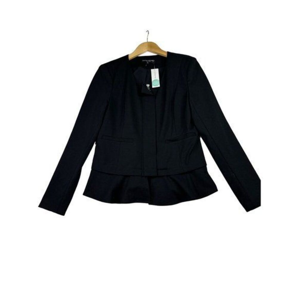 Central Park West Peplum Jacket sz M Black